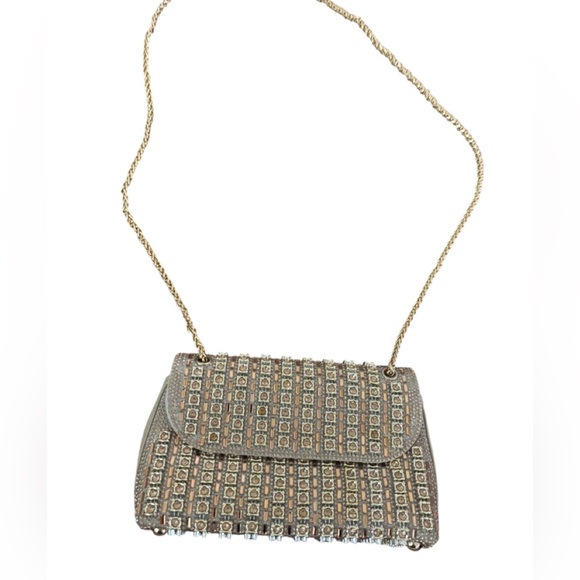 The Unbranded Brand Handbags - Embellished Gold-Tone Chain Crossbody Bag